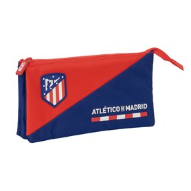 Trousse Fourre-Tout Triple Atlético Madrid Bleu Rouge 22 x 12 x 3 cm