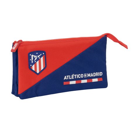 Trousse Fourre-Tout Triple Atlético Madrid Bleu Rouge 22 x 12 x 3 cm