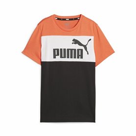 T shirt à manches courtes Enfant Puma Ess Block Noir Orange