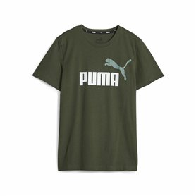 T shirt à manches courtes Enfant Puma Ess+ 2 Col Logo Vert foncé