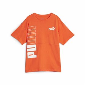 T shirt à manches courtes Enfant Puma Power Colorblock Orange Foncé