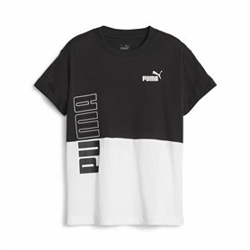 T shirt à manches courtes Enfant Puma Power Colorblock Blanc Noir