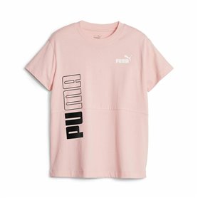 T shirt à manches courtes Enfant Puma Power Colorblock Saumon
