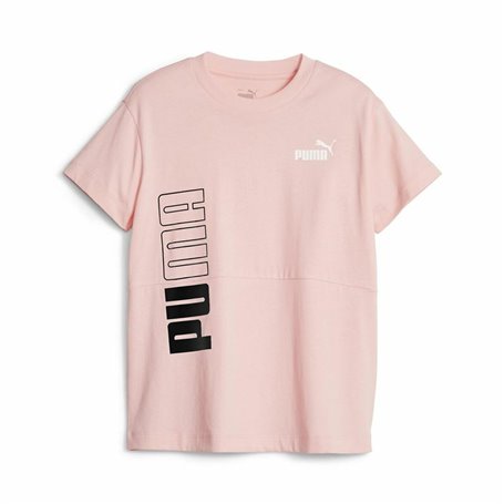 T shirt à manches courtes Enfant Puma Power Colorblock Saumon