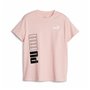 T shirt à manches courtes Enfant Puma Power Colorblock Saumon