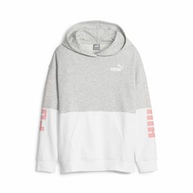 Sweat-shirt Enfant Puma Power Colorblock Gris