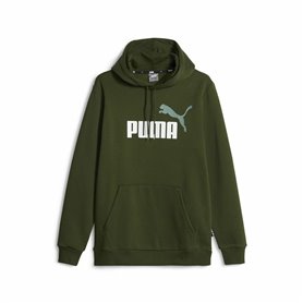 Sweat à capuche homme Puma Ess+ 2 Col Big Logo Vert foncé