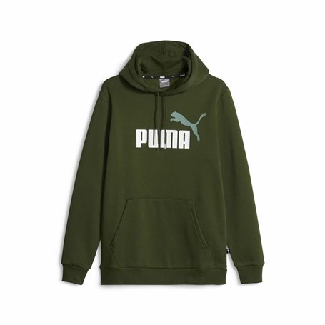 Sweat à capuche homme Puma Ess+ 2 Col Big Logo Vert foncé