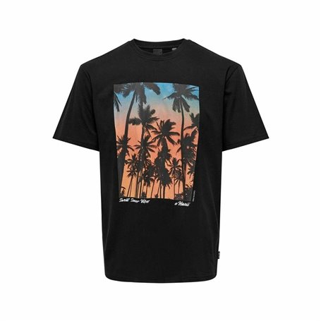 T-shirt à manches courtes homme Only & Sons Onskolton Reg Beach Noir