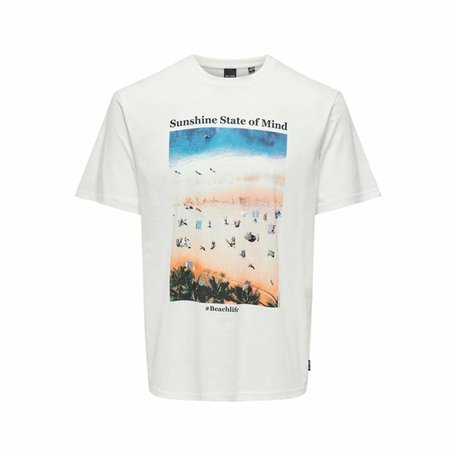 T-shirt à manches courtes homme Only & Sons Onskolton Reg Beach Blanc