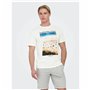 T-shirt à manches courtes homme Only & Sons Onskolton Reg Beach Blanc