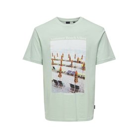 T-shirt à manches courtes homme Only & Sons Onskolton Reg Beach Surf Vert