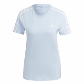T-shirt à manches courtes femme Adidas 3 stripes Bleu clair
