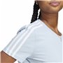 T-shirt à manches courtes femme Adidas 3 stripes Bleu clair