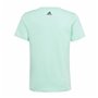 T shirt à manches courtes Enfant Adidas Linear Logo Vert Aigue marine