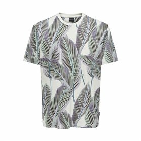 T-shirt à manches courtes homme Only & Sons Onskobe Reg Banana Leaf Bleu Blanc