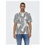 T-shirt à manches courtes homme Only & Sons Onskobe Reg Banana Leaf Bleu Blanc