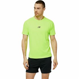 Maillot de Corps de Sport à Manches Coupe New Balance Vert citron