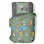 Parure de couette Roupillon Animals 140 x 200 cm Vert Kaki 2 Pièces