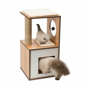 Arbre à chat Vesper V-Box Marron Bois MDF 37 x 37 x 72