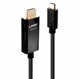 Lindy 43291 câble vidéo et adaptateur 1 m USB Type-C HDMI Type A (Standard) Noir