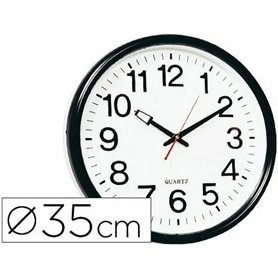 Horloge Murale Q-Connect KF15592 Noir Ø 34 cm Plastique Moderne