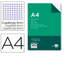 Rechange Liderpapel RA05 Blanc A4 100 Volets