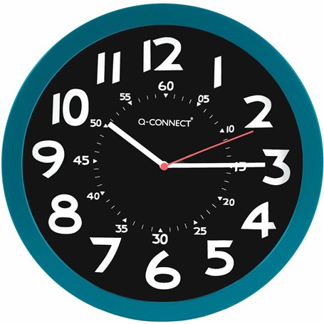 Horloge Murale Q-Connect KF11214 Ø 30 cm Bleu Aluminium Plastique Moderne