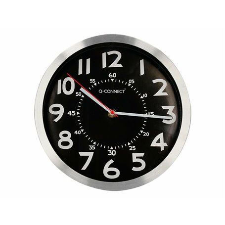 Horloge Murale Q-Connect KF16948 Noir Ø 25 cm Métal