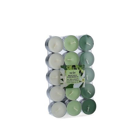 Bougies parfumées Magic Lights Fleurs blancs (30 Unités)