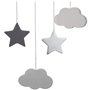 Carrousel pour Berceau Atmosphera Lune Gris Bois MDF