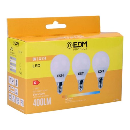 Lot de 3 ampoules LED EDM G 5 W E14 400 lm Ø 4