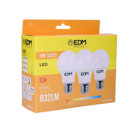 Lot de 3 ampoules LED EDM F 10 W E27 810 Lm Ø 6 x 10