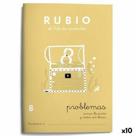 Cahier de maths Rubio Nº 8 A5 Espagnol 20 Volets (10 Unités)