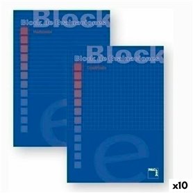 Bloc de Notes Pacsa Bleu A4 50 Volets (10 Unités)