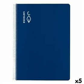 Cahier ESCOLOFI Bleu A4 Din A4 40 Volets (5 Unités)