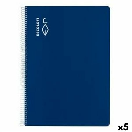 Cahier ESCOLOFI Bleu A4 Din A4 40 Volets (5 Unités)