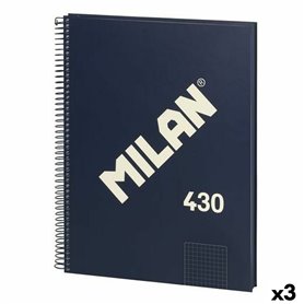 Carnet Milan 430 Bleu A4 80 Volets (3 Unités)