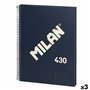 Carnet Milan 430 Bleu A4 80 Volets (3 Unités)