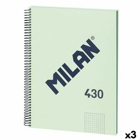 Carnet Milan 430 Vert A4 80 Volets (3 Unités)