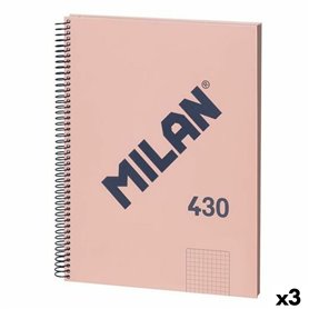 Carnet Milan 430 Rose A4 80 Volets (3 Unités)