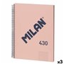 Carnet Milan 430 Rose A4 80 Volets (3 Unités)