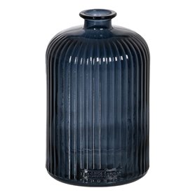 Vase Bleu verre recyclé 15 x 15 x 23 cm