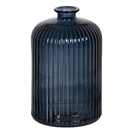 Vase Bleu verre recyclé 15 x 15 x 23 cm