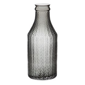 Vase Gris verre 10 x 10 x 25 cm