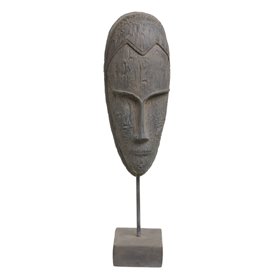 Figurine Décorative Gris Masque 19 x 12 x 62 cm