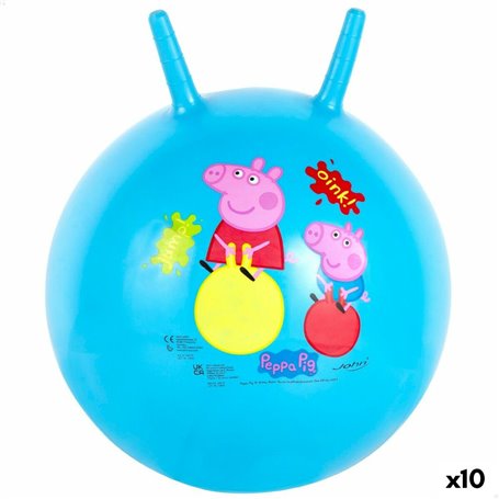 Boule à sauter Peppa Pig Ø 45 cm Bleu (10 Unités)