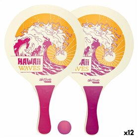 Raquettes de Plage avec Balle Aktive Hawai Bois 23