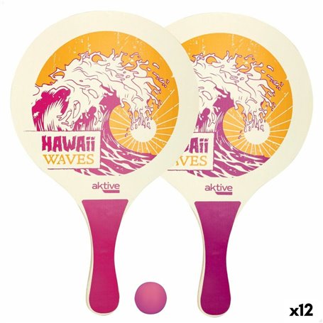 Raquettes de Plage avec Balle Aktive Hawai Bois 23