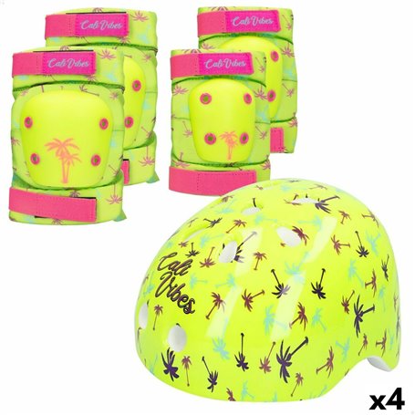 Set de protection sportive Colorbaby Neon Cali Vibes Jaune (4 Unités)